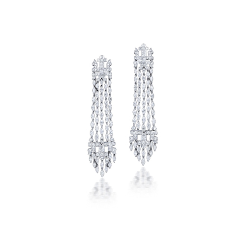 All Diamond Art Deco Earrings